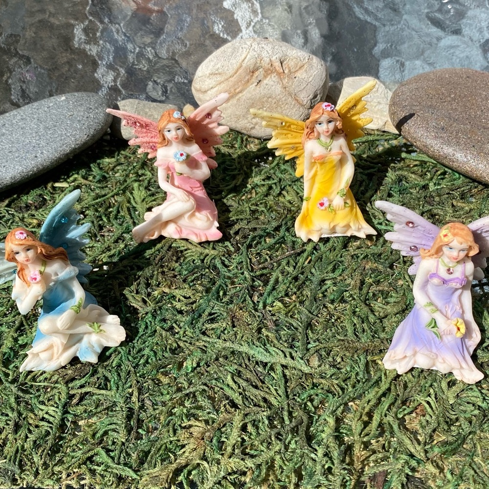 Fairy Garden Fairies 🧚‍♀️ Four Lovely Magic Fairies! Need garden to land in!